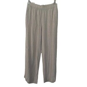 Old Navy High Rise Linen Blend Wide Leg Flax Pants Beach Lagenlook Coastal Med